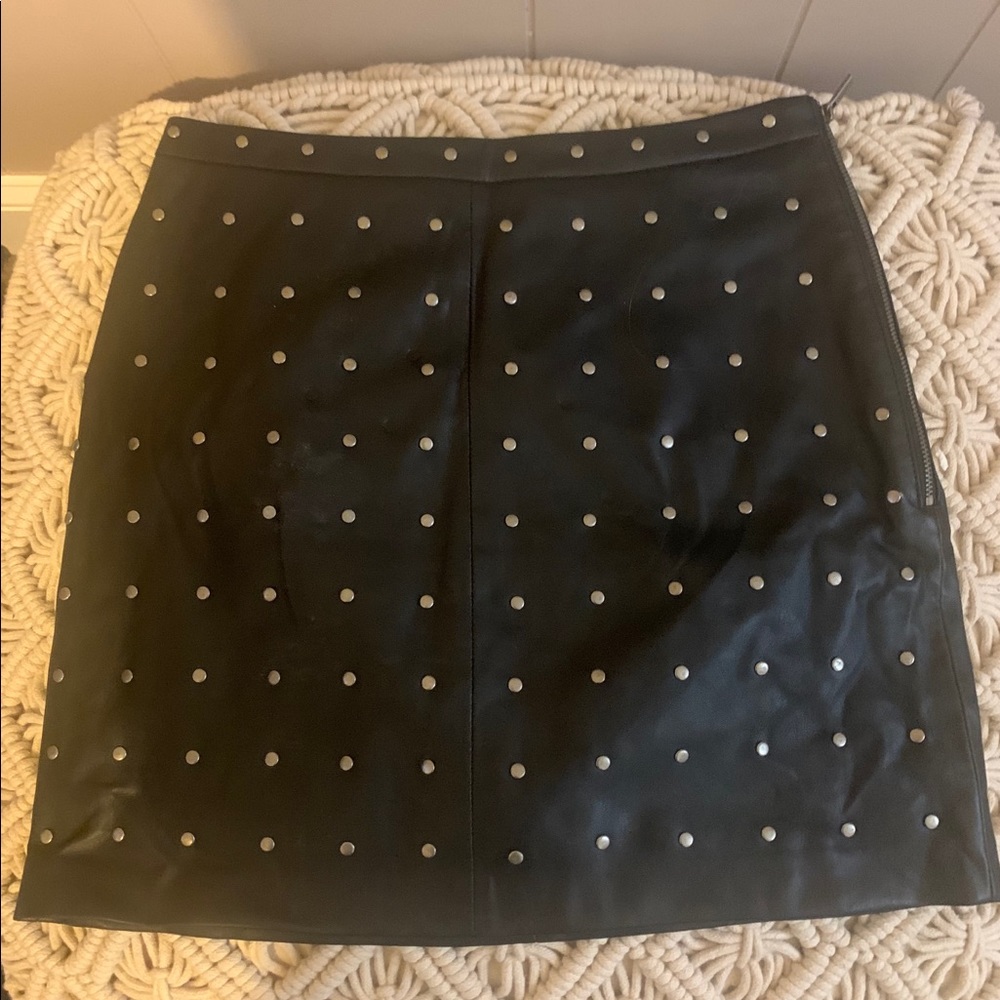 Zara Studded Faux Leather Mini Skirt